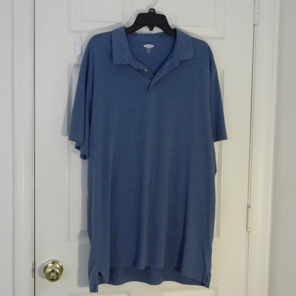 Old Navy Men's Blue Soft Washed Polo Shirt XXL TALL  EUC
